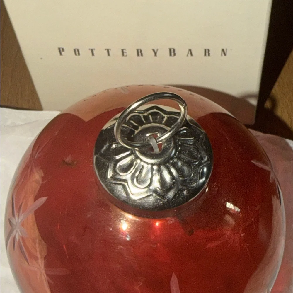 Pottery Barn Etched Ornament